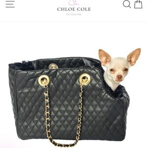 Chloe Cole Kate Carrier in Quilted Black with Chain Straps